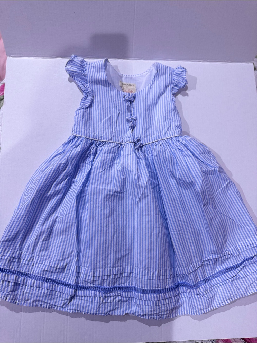 Blue Stripe Casual Dress for Girls